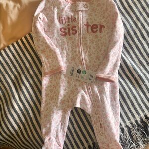 Little Sister Pink Floral Kids One Piece